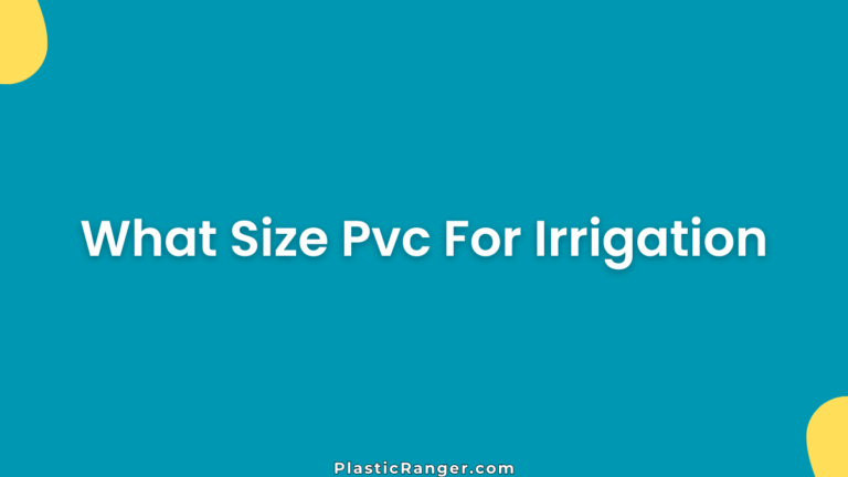 What Size Pvc For Irrigation